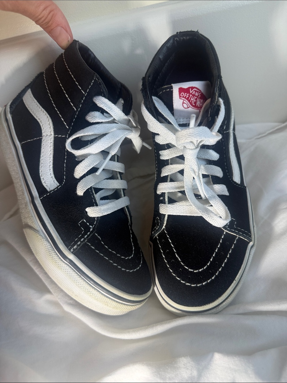 Vans Kids Black and White High-Top Sneakers